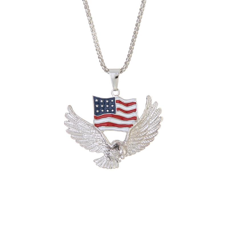 Painted American Flag Eagle Pendant Ornament