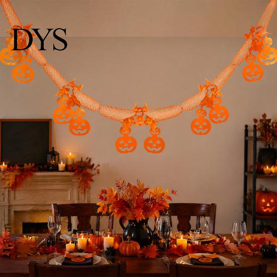 Halloween Party Decorations 10 FT Garland, Spooky Spider Bat Pumpkin Hanging Bunting Classic Holiday Celebration Ornaments Banner Decoration