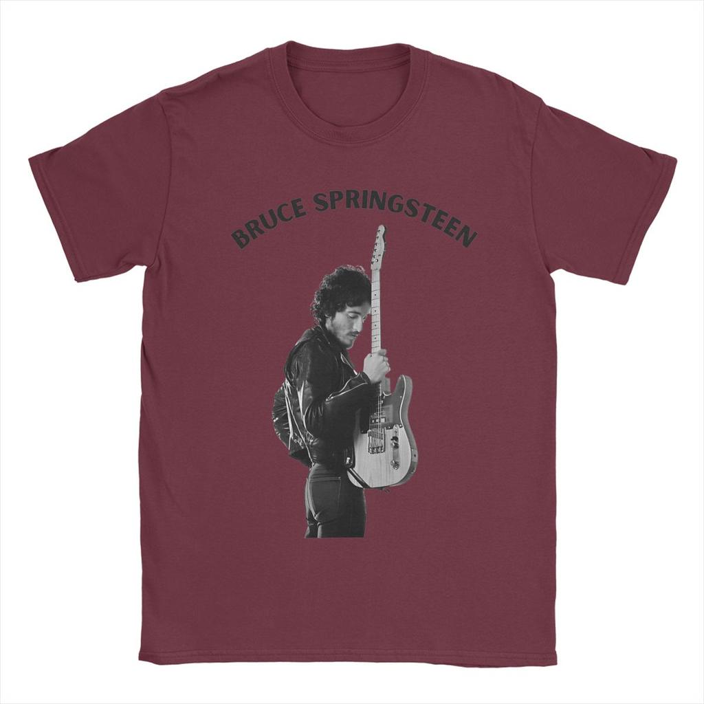 Bruces The E Street Band Springsteens T Shirts Men's Pure Cotton T-Shirt Round Neck Tee Shirt Short Sleeve Clothing Summer
