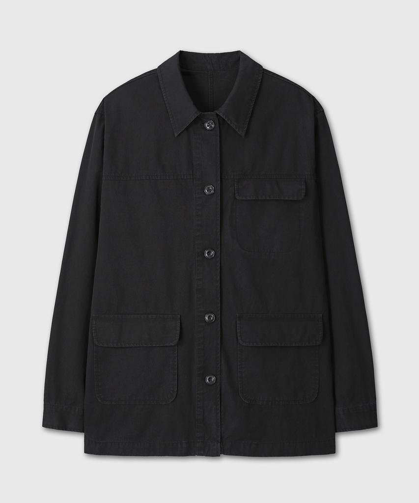 Divein Women Vintage Washing Work Jacket (Black)