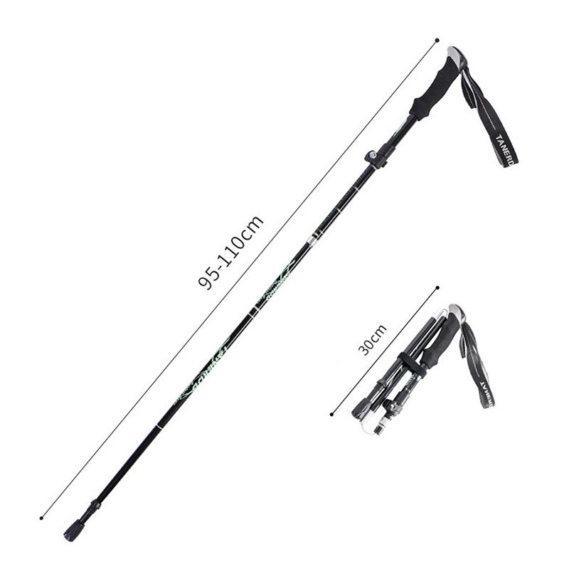 1 Stück 5-teiliger Outdoor Teleskopischer Faltbarer Trekkingstock Camping Tragbarer Wanderstock für Ältere Einfach in die Tasche zu stecken