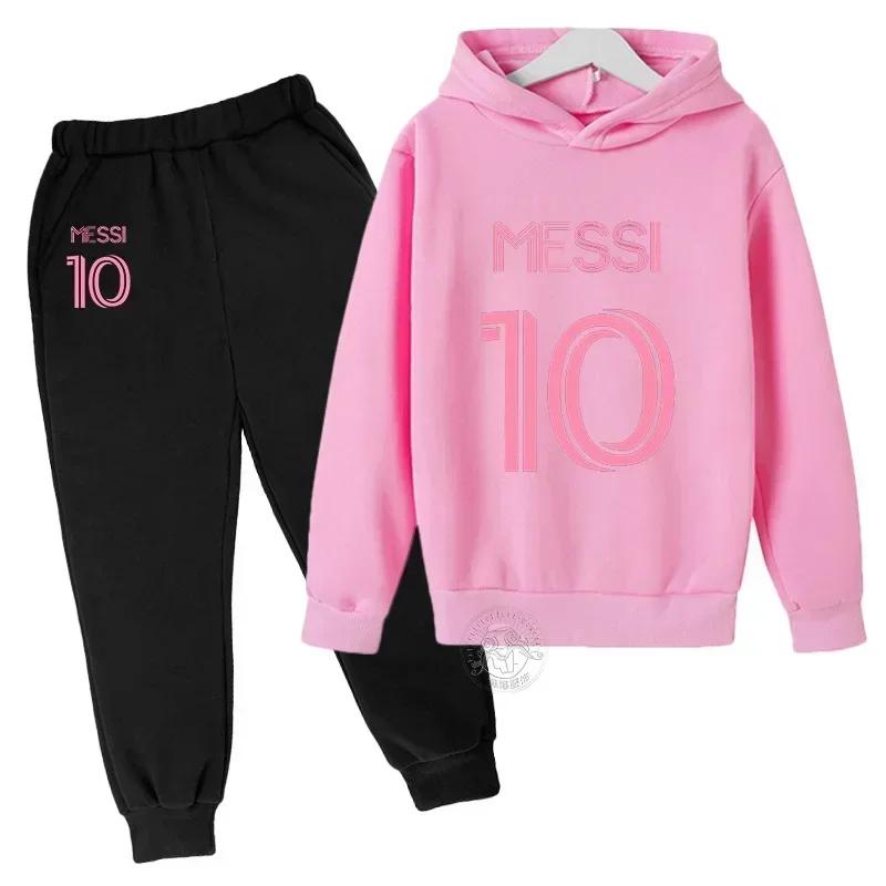 Set Hanorace Copii Fotbalist Messi Modă Strădală Băieți și Fete Pulover Sport Toamnă + Pantaloni de Trening Set 2 Piese Outdoor