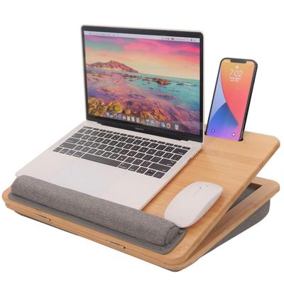OIWAI Knee Laptop Adjustable Convenient To Use Without a Mouse Cushion Lap Desk for Tablet Convenient To For Made of Bamboo Table, Desk, Angle/Height,