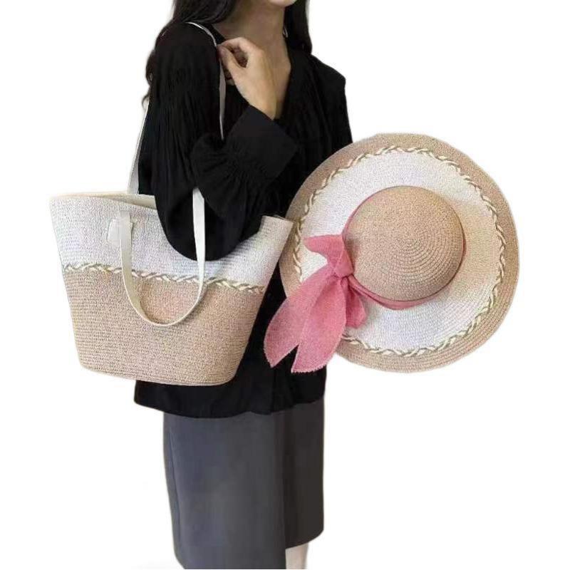 Summer new straw bag large capacity beach vacation bag woven tote women's bag