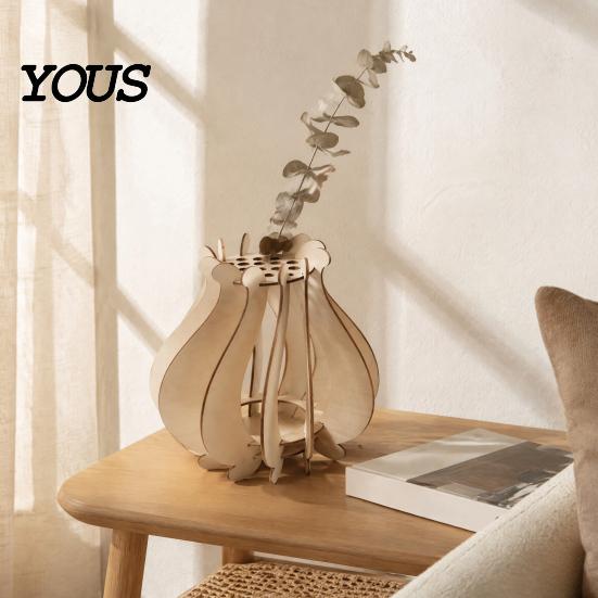 Anti Deformation Flower Pots for Interior Wooden Puzzle Vase, Display Stand Flowers or Simple Style Vases Gift Artificial Flowers, Decorative