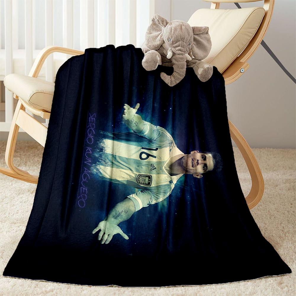 Manchester City Player Action Blanket Soft & Cozy Suitable for Seaside Office Chair Bed Four Seasons Universal Modern