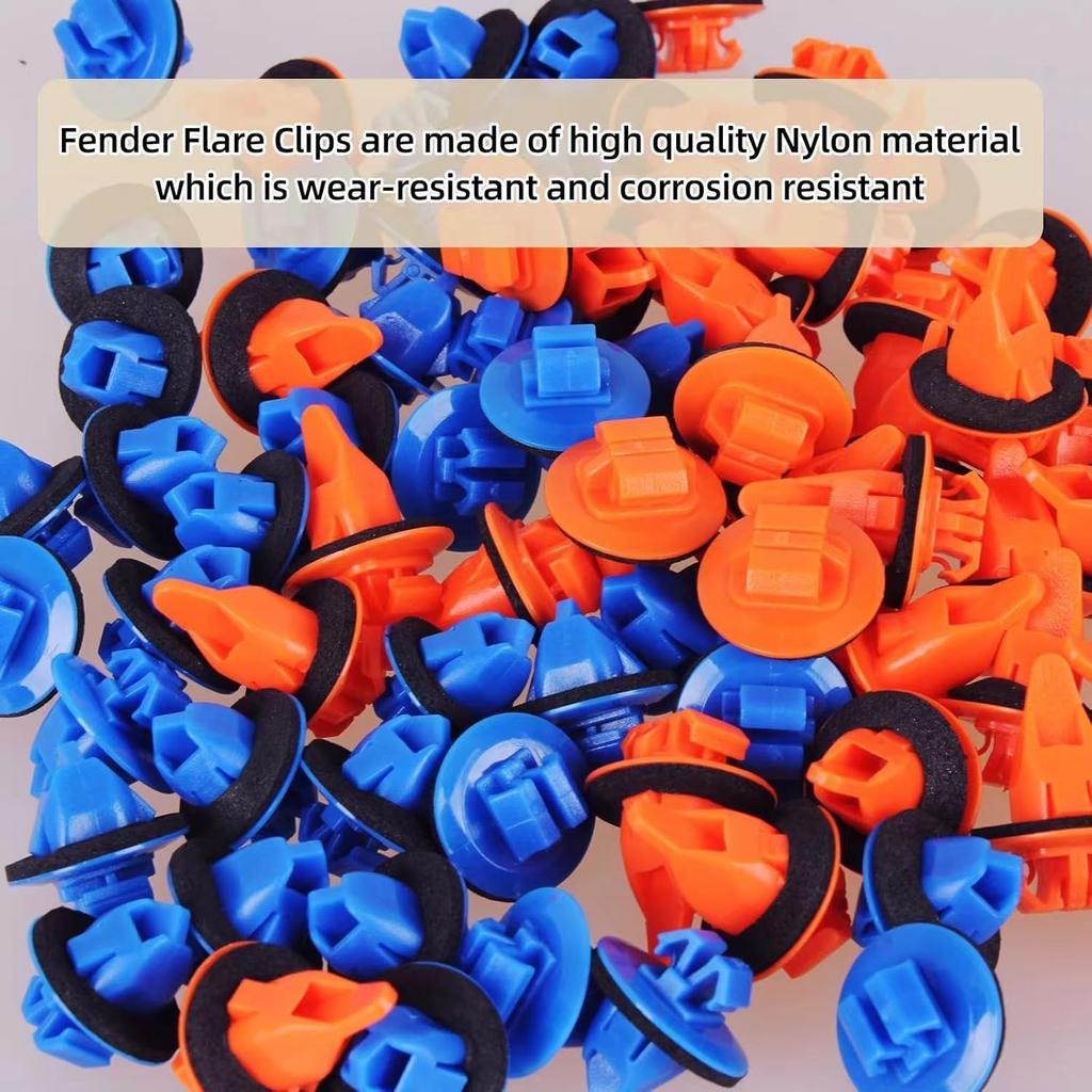 100 Pcs Fender Flare Clips Molding Retainer Clips For Toyota 4Runner, FJ Cruiser, Highlander, RAV4, Tacoma - Push Door Trim Fastener - Replace OEM: