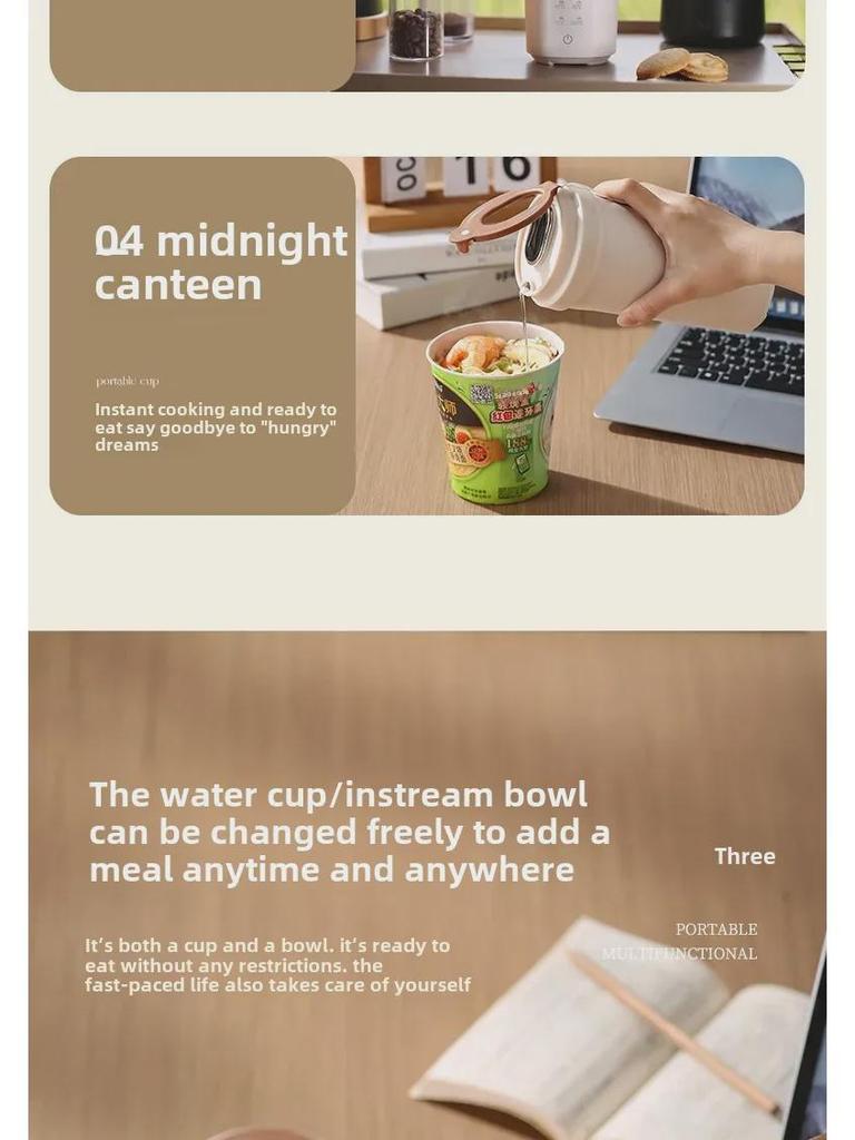 Tragbarer Mini-Wasserkocher - USB-Isolierter Reise-Wasserbecher