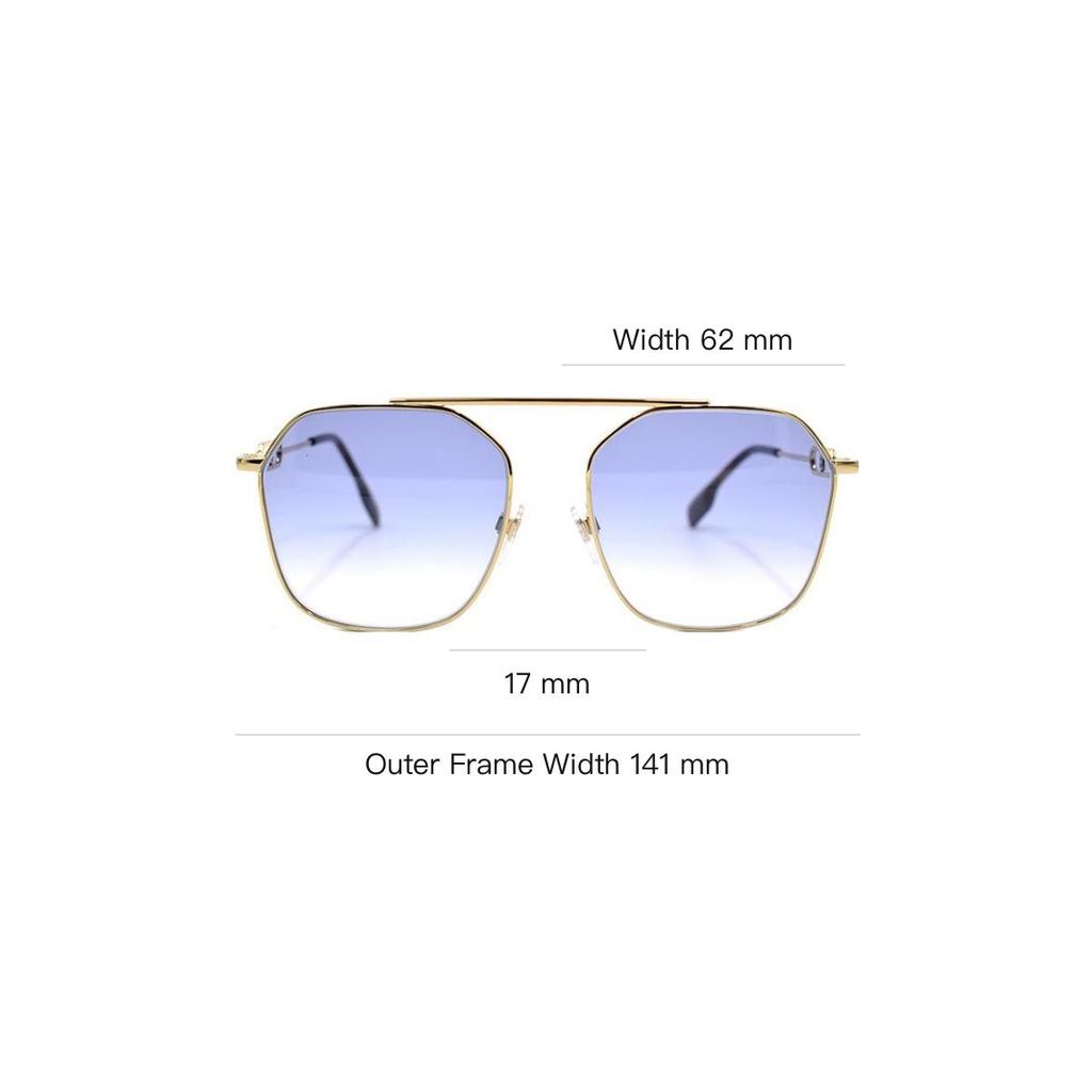 Burberry Segundo. Gafas de sol Serie Patrón de Logo Exclusivo Monograma 3124 Gafas de sol para mujer Gradiente Dorado-Azul Púrpura B3124-1109/19-57
