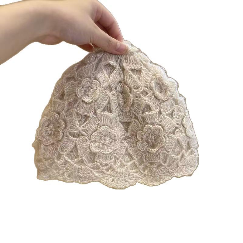 Women's Fashionable Mohair Knit Hat - Japanese Style, Double Layer, Hand-Crocheted with Tassel, Korean Trendy Autumn/Winter Accessory.