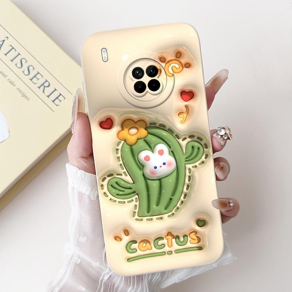 For Huawei Y9a Case Fashion Cute Cartoon Luxury Flowers Silicone Back Cover For Huawei Y9a Phone Case Shockproof Bumper FRL-L22