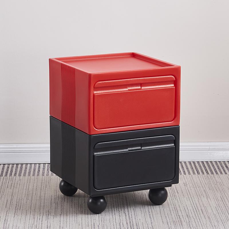 Multi-Layer Plastic Drawer Cabinet Bedside Storage Organizer for Children's Room And Bedrooms Compact Storage Unit for Small Spa
