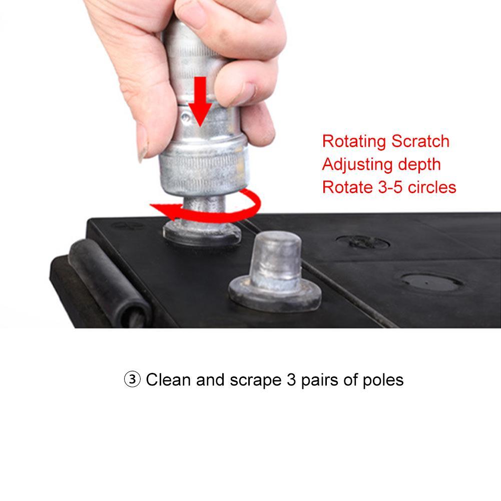 

1 шт. Очиститель клемм аккумуляторной батареи, поддерживает оптимальную производительность аккумуляторной батареи, долговечный инструмент для очистки клемм