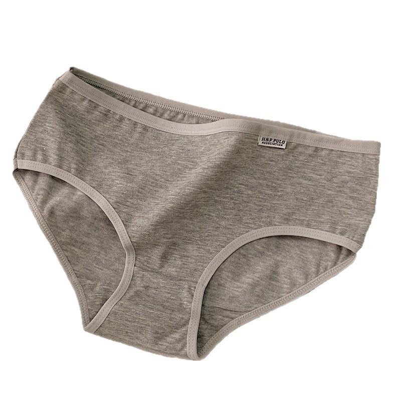 Pure Cotton Women's Low Waist Briefs - Solid Color, Breathable Underwear for Teens and Students