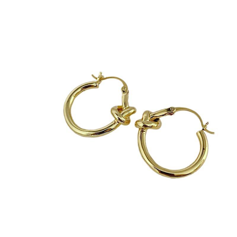 Chic Minimalist Heart Knot Metal Earrings