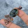 Round Labradorite Stone Copper Unique Anniversary Wedding Electroformed Pendant VP-16