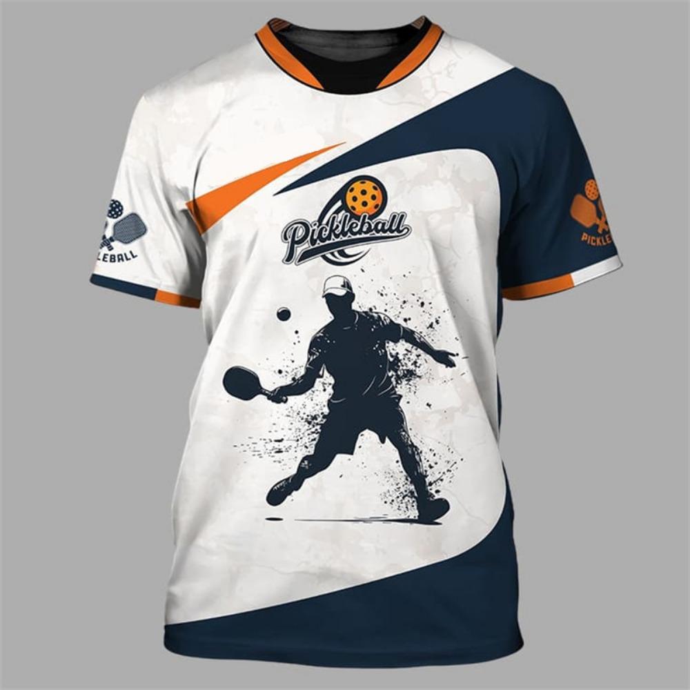 

Модные графические футболки для пиклбола для мужчин, летние повседневные футболки с коротким рукавом и 3D-принтом, трендовые спортивные футболки для фитнеса на открытом воздухе 6XL