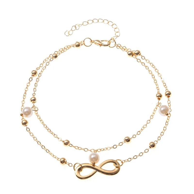 Tobillera con forma de corazón y estrella estilo bohemio para mujer, varios modelos, cadena para el pie multicapa, pulsera de tobillo con forma de hoja para mujer, accesorios de playa, novedad de 2021