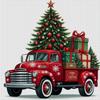 Christmas Tree Truck Full 11CT DIY Counted Cross Stitch Kits 40x40cm Cross Stitch Art and Crafts Kits for Adults Home Decor