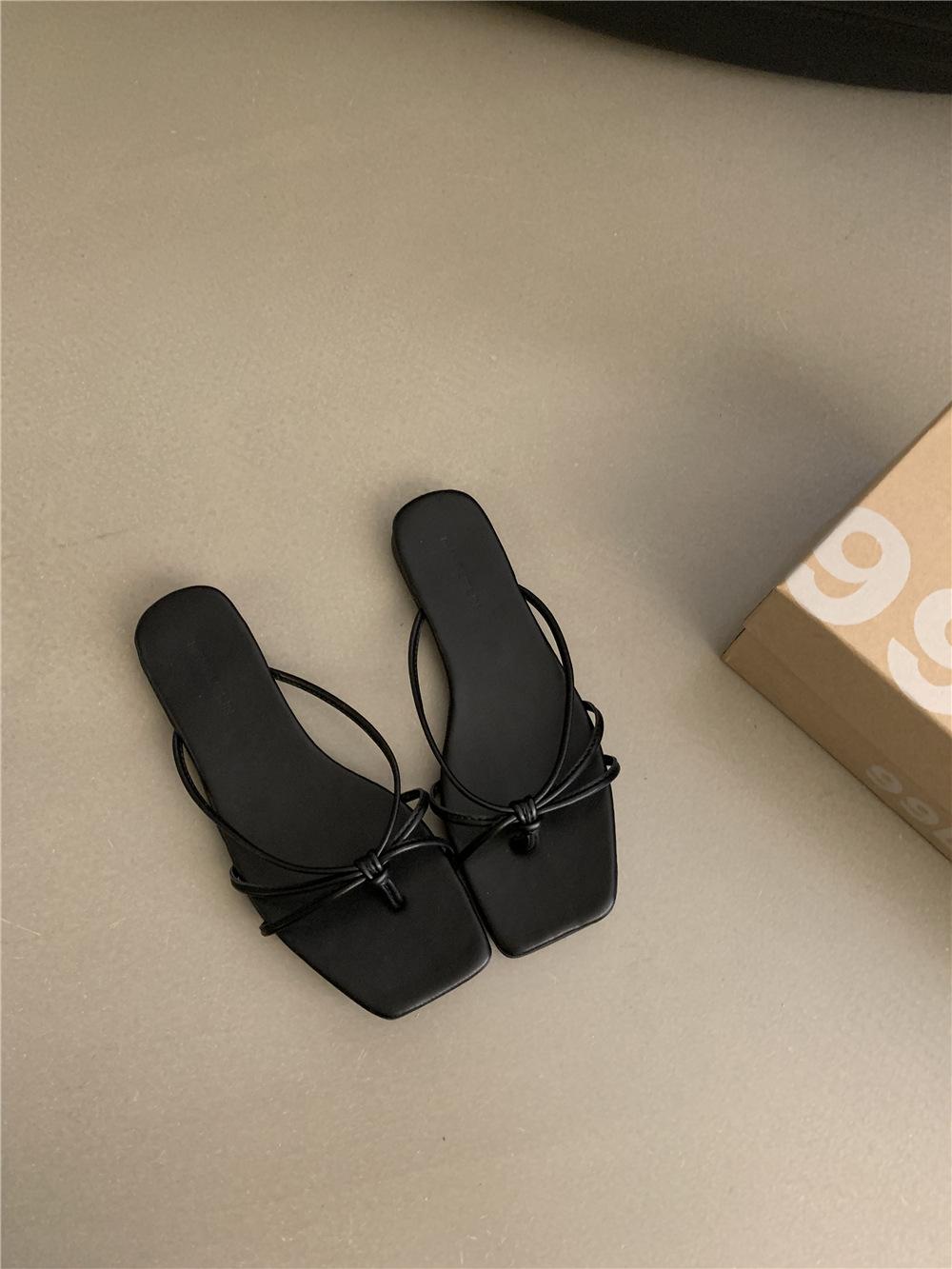 

New Women s Flip Flops Summer Outdoor Slippers Travel comfort Beach Fashion Female s Shoes French Roman Flat sandals 35 чёрный