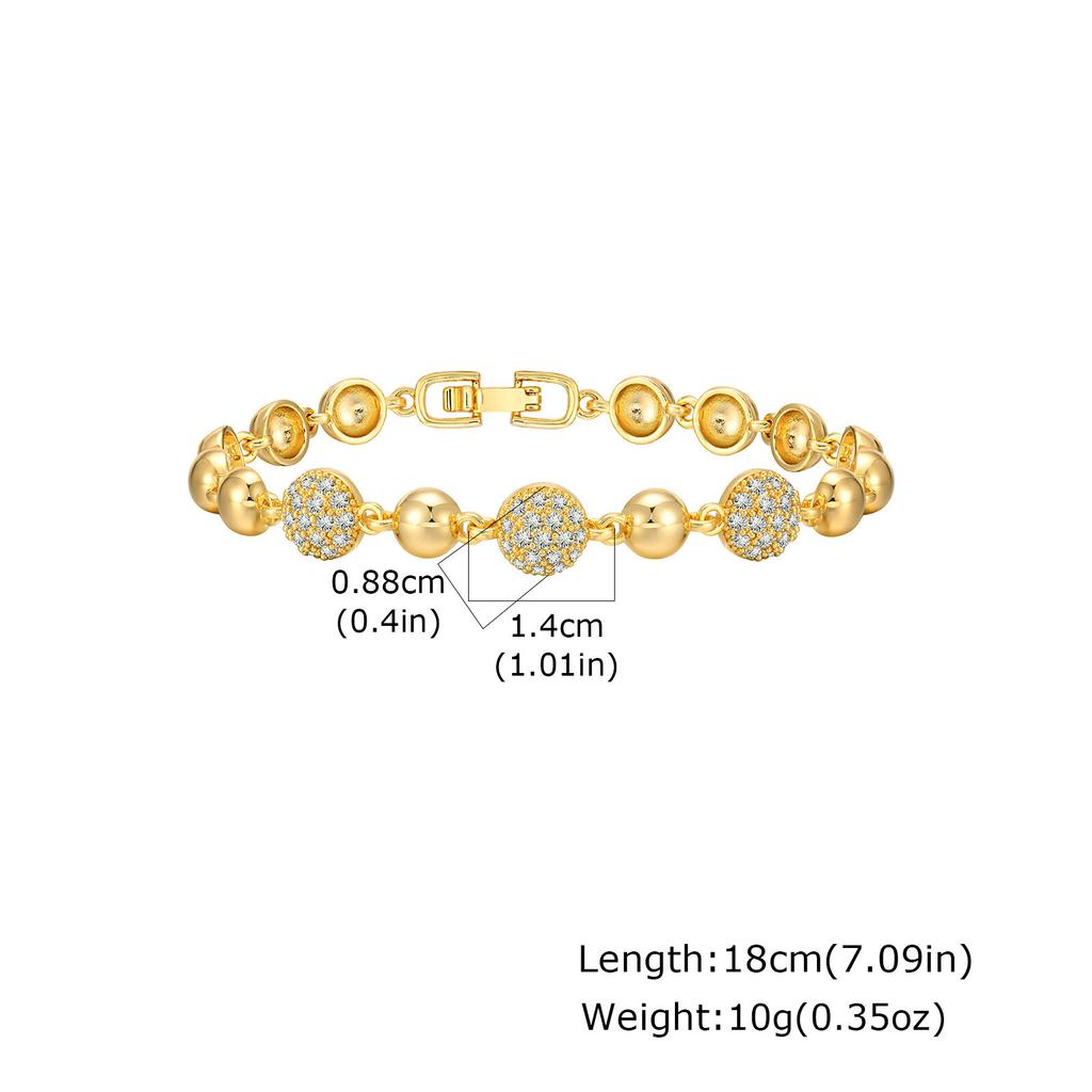 Hip Hop Rock Style Tennis Bracelet, 18K Gold Plated Classic Golden Bracelet, Zirconia Crystal Bracelet for Women Party Jewelry