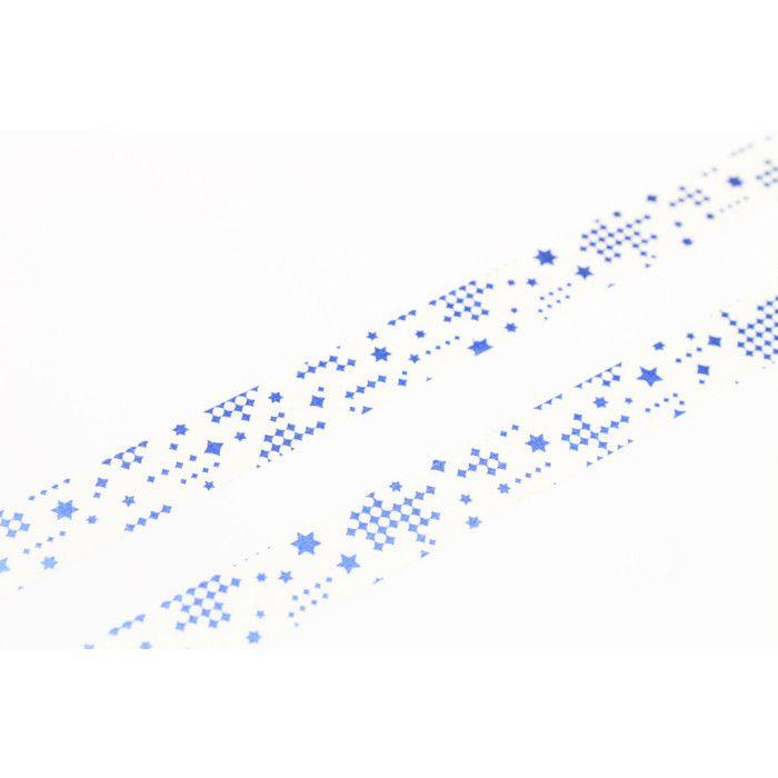 Masking Tape MT FAB métallisé étoiles bleu - star blue