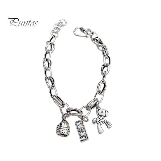 

Браслет удачи в стиле ретро, толстая цепочка, медная денежная подвеска, символ богатства, наручные украшения для повседневной носки, праздничный подарок для друзей B