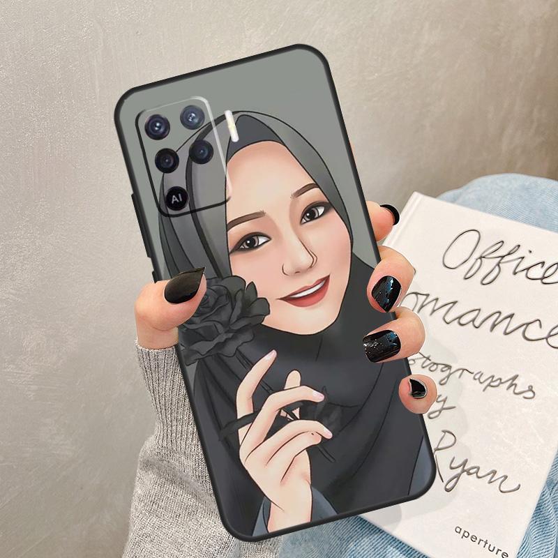 Muslim Arabic Hijab Girl Case For Oppo A78 A98 A18 A38 A58 A60 A80 A40 A77 A57 A17 A74 A54 A94 A96 A76 A16 A15 A5 Pro