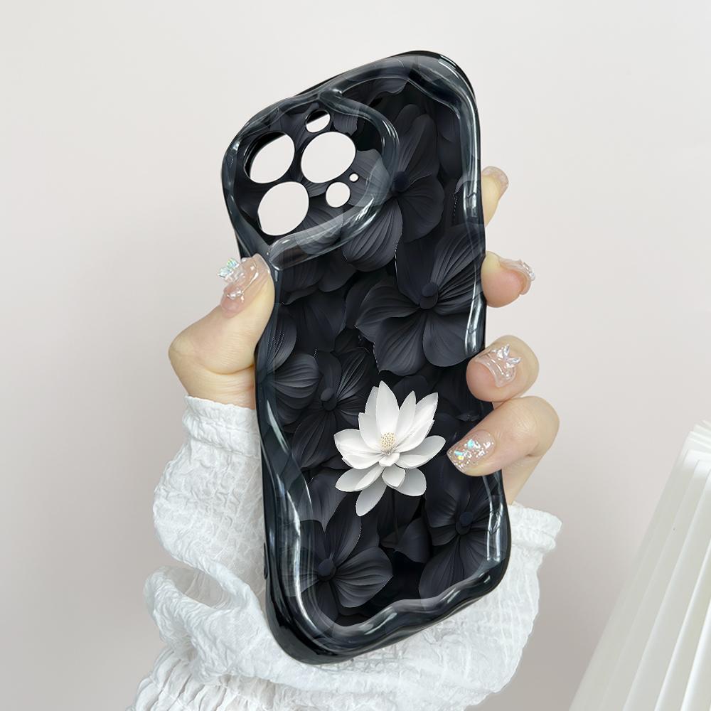 Roztomilý kreslený vzor krémová textura pouzdro vlnitý okraj měkký silikonový kryt pouzdro na telefon pro Xiaomi Redmi