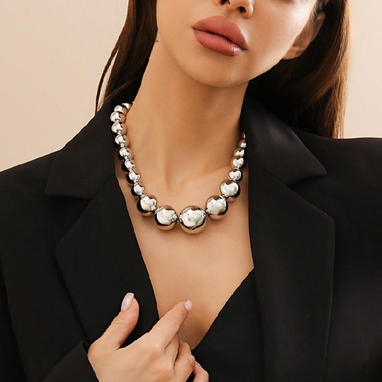 Edgy Gothic Beads Chain Accessory Fashionable Neckchains Ornament for Gatherings