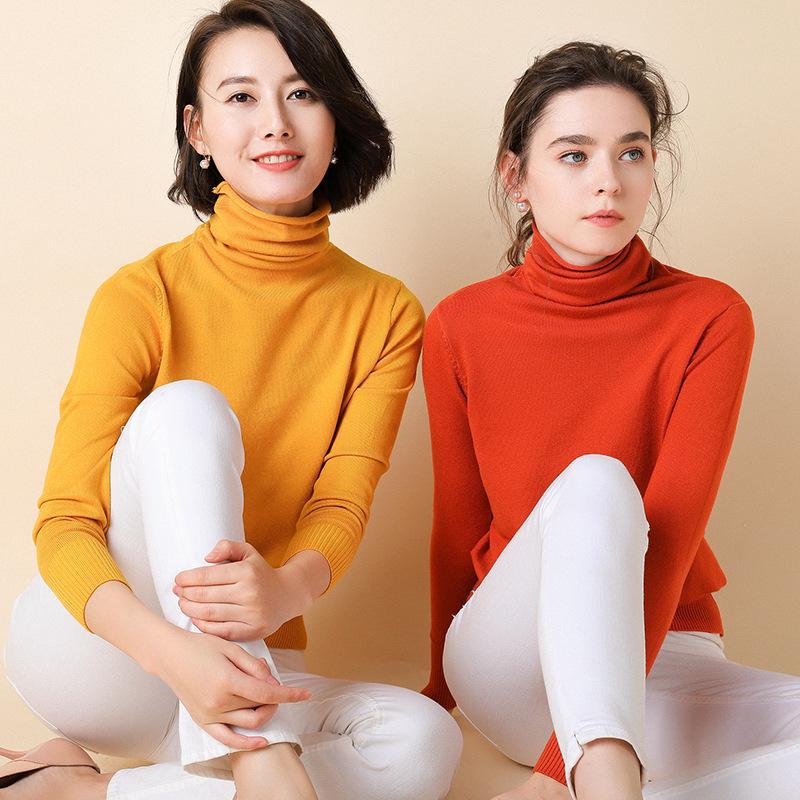 2024 Autumn/Winter Women's Korean Style Slim Fit Knitted Sweater with Pile Collar