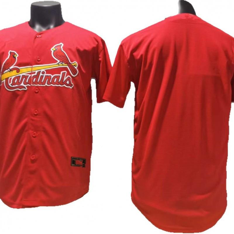Customizable Embroidered Baseball Softball Jersey Unisex Short Sleeve Red Cardinals Blank Team Uniform
