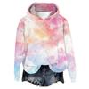 Women's Hooded Long Sleeve Printed Flannel Top Hooded Sweatshirt