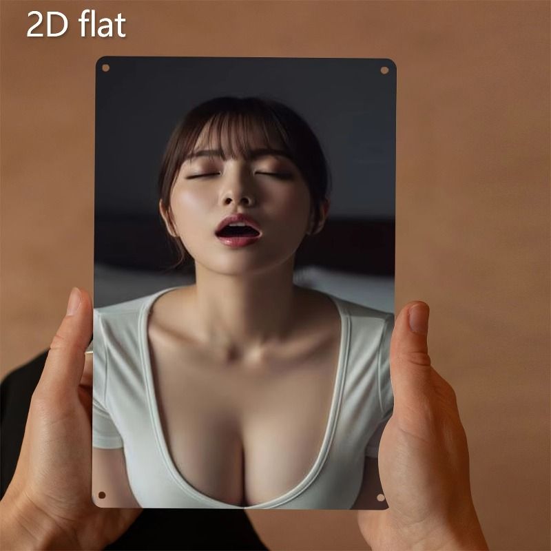 Female Portrait with Durable Aluminum Logo for Office Bar