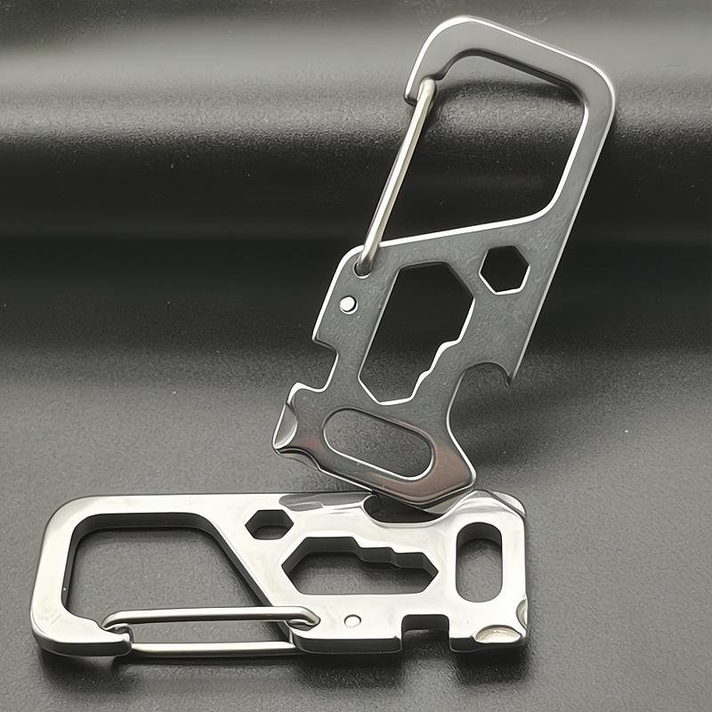 Stainless Steel Multifunctional Keychain Bottle Opener Pendant Car & Backpack Buckle Keyring