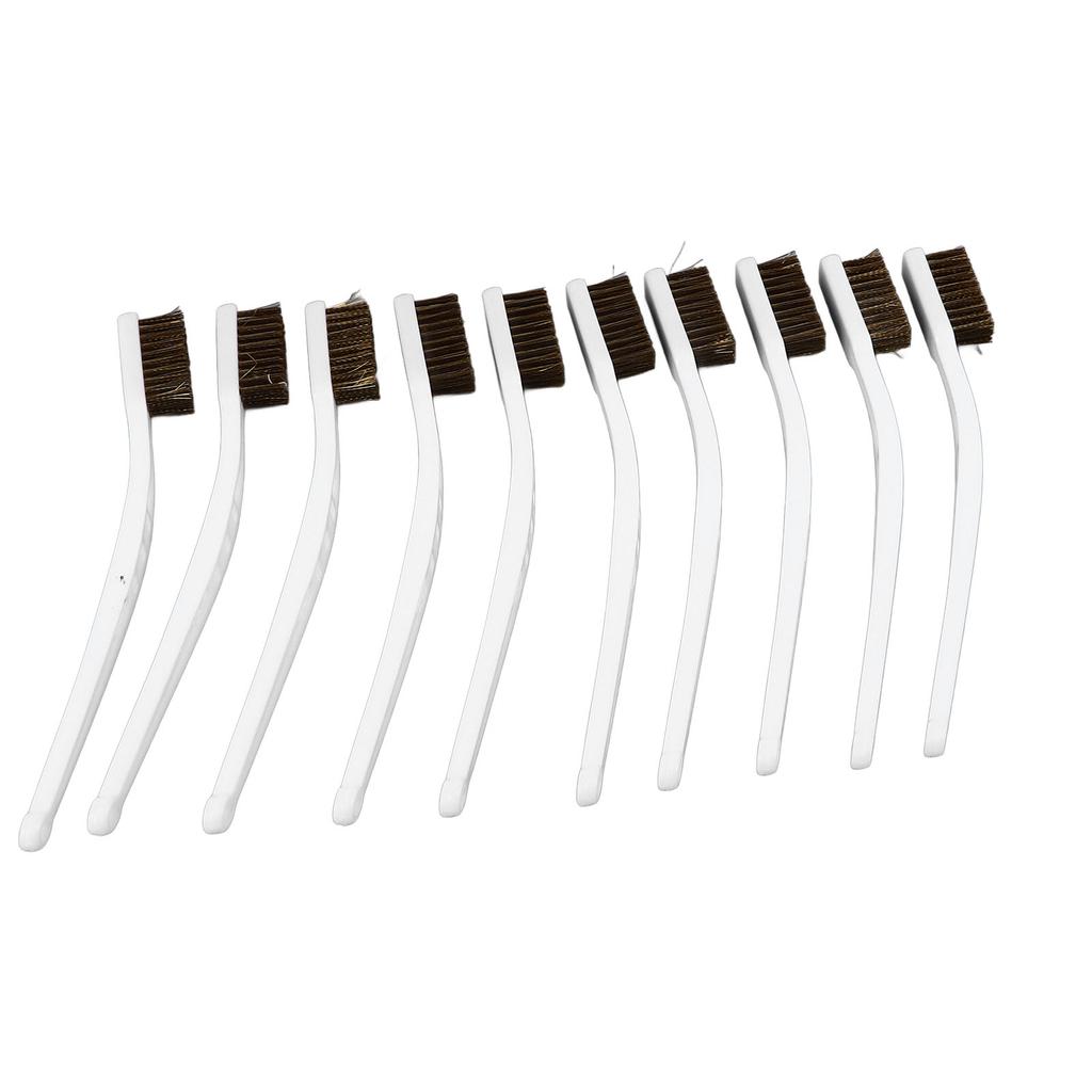 Brass Brush Set Prevent Slip Curved Handle Brass Wire Brushes for 3D Printer Nozzle Hot End 10pcs