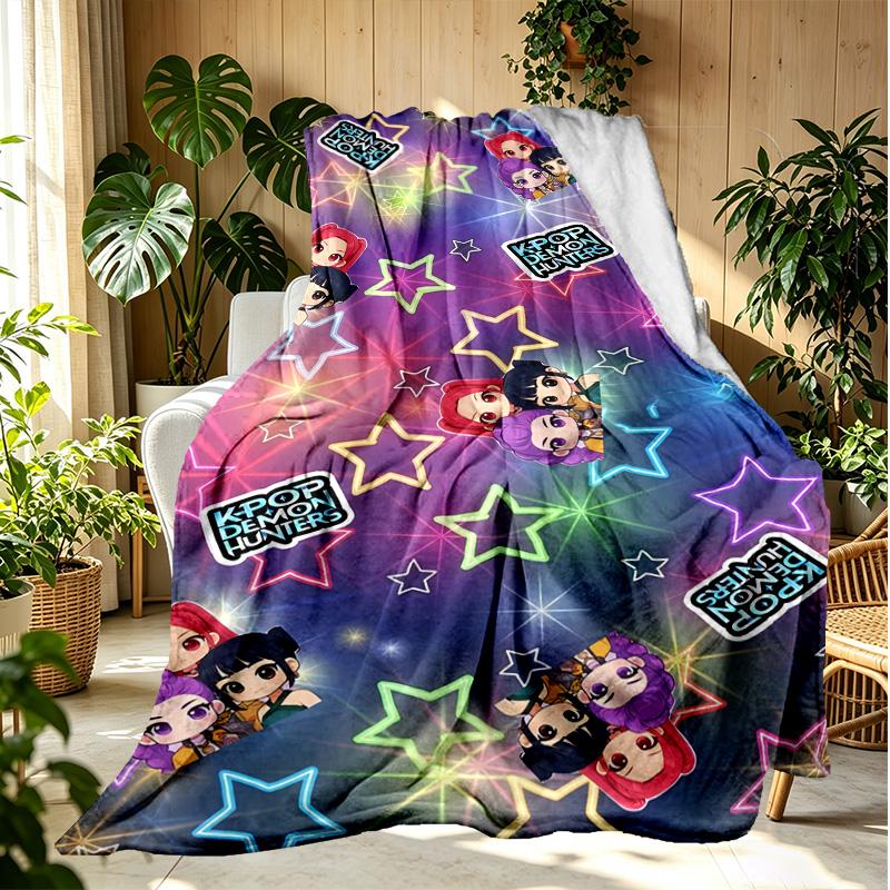 K Pattern Blanket for Home Decoration, Bed, Sofa, Car Travel, Camping, Suitable for All Seasons, Birthday Christmas Gift