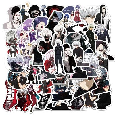 50Pcs Anime Tokyo Ghoul Graffiti Adesivos À Prova D'Água para Laptop Skate Bagagem Legal Crianças Desenhos Animados Decalques Adesivos Brinquedos