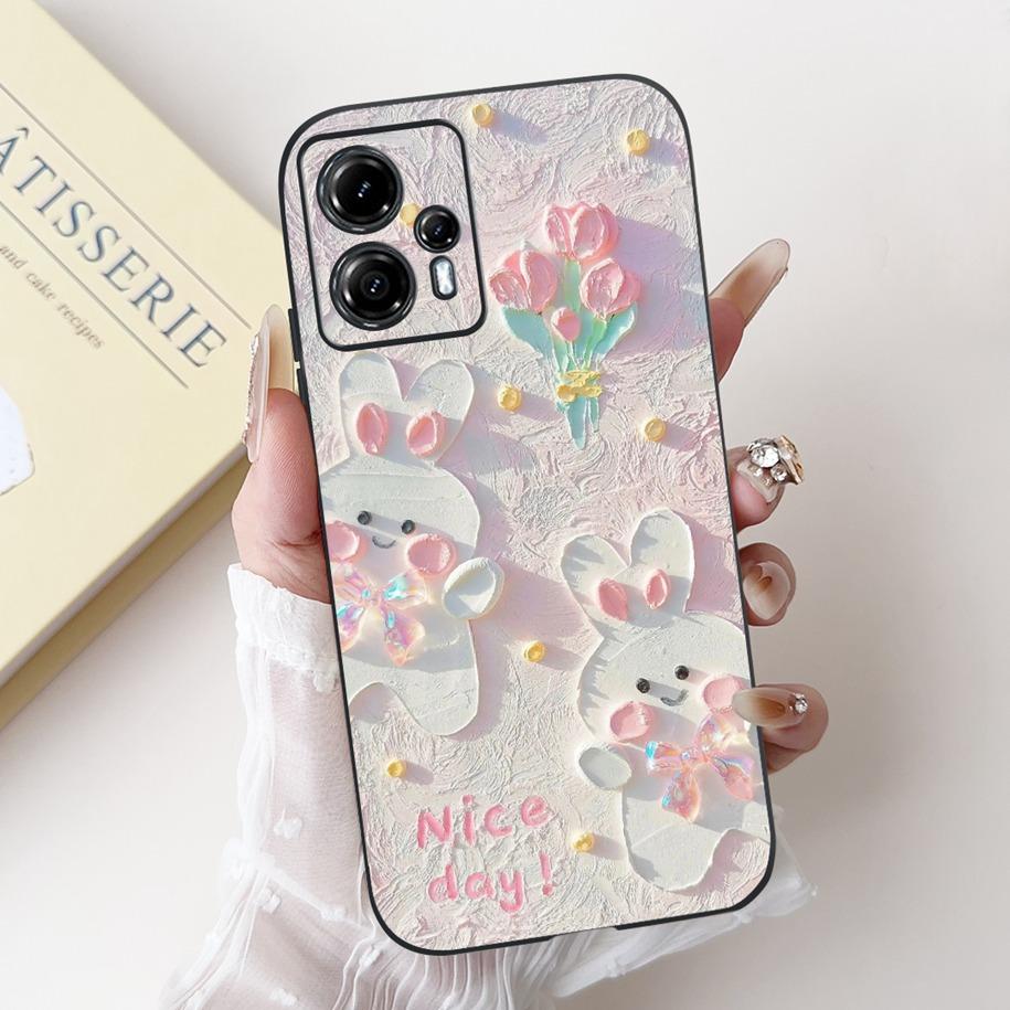 For Motorola Moto G13 G23 Case Lovely Panda Daisy Painted Cover Soft Silicone Phone Case For Moto G23 G 13 MotoG13 MotoG23 Coque