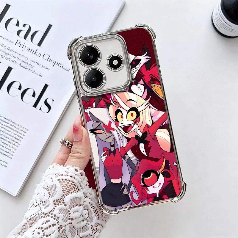 

Hazbin Hotel Anime Plating Phone Case For Xiaomi Redmi Note 14 15 Pro Plus 13 12 11 11S 11T 10 9S 9 5G Anti-Fall Airabag Cover Redmi Note 12 5G