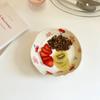 Ceramic Bowl Cream Yellow Handle By Hand Irregularity Fresh Cute Ceramic Salad Bowl Yoghurt Breakfast Bowl Hand-painted Flower
