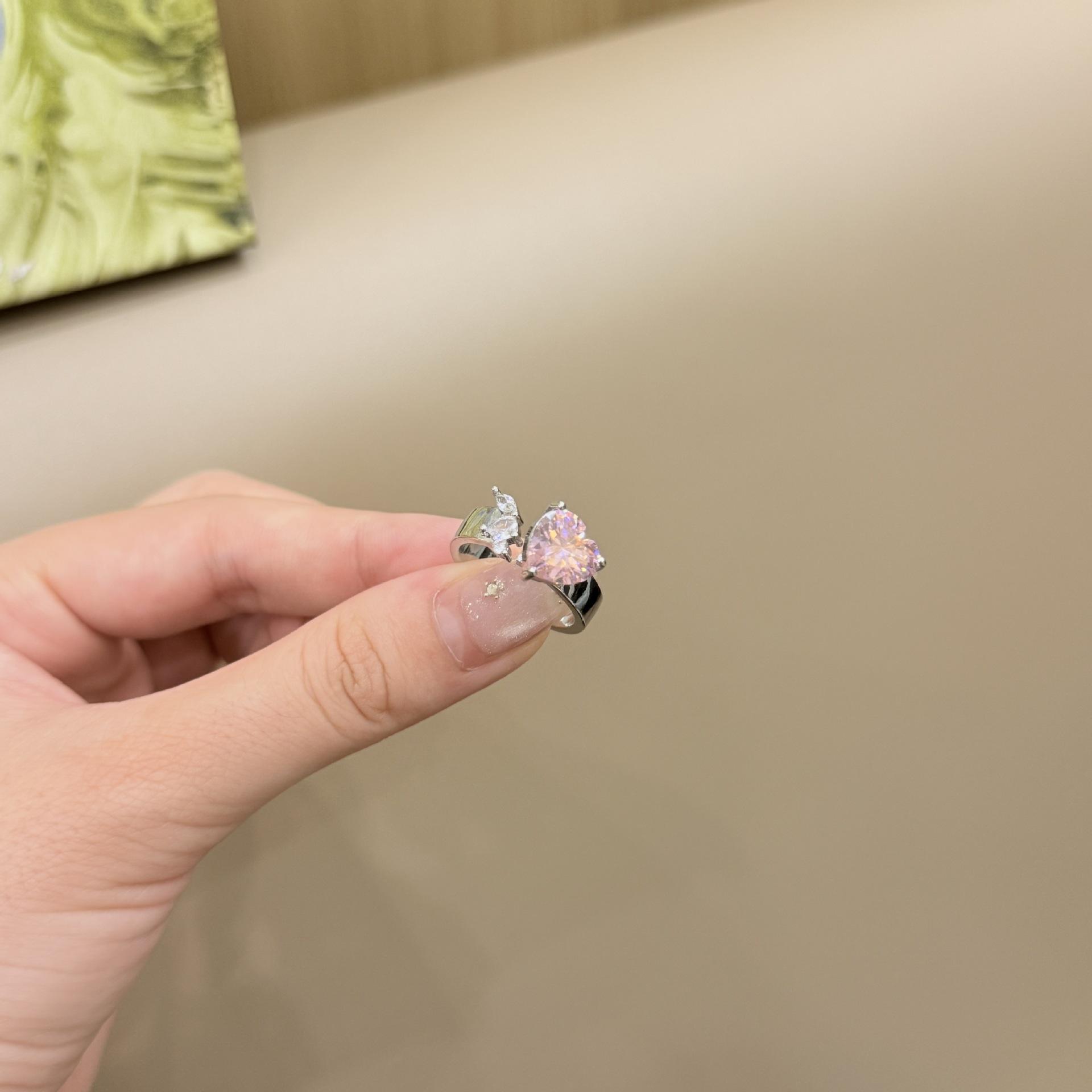 

Дизайн Контрастный Цвет Любовь Открытое Кольцо Женское Легкая Роскошь Темперамент Регулируемое Кольцо Opening adjustable