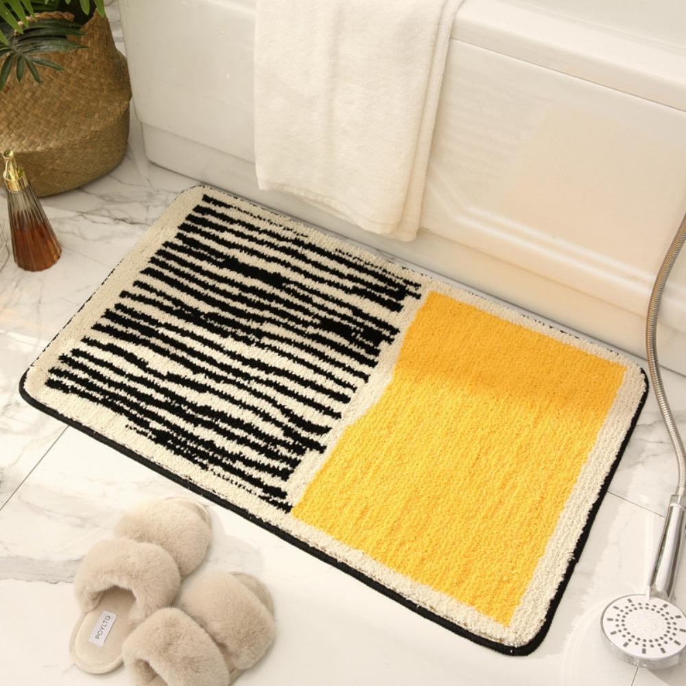 Print Sponge Bathroom Cashmere Thickening Mat Bath Non-slip Carpets In Wash Basin Bathtub  Floor Rug Shower Room Doormat Memory Foam 3D Pad