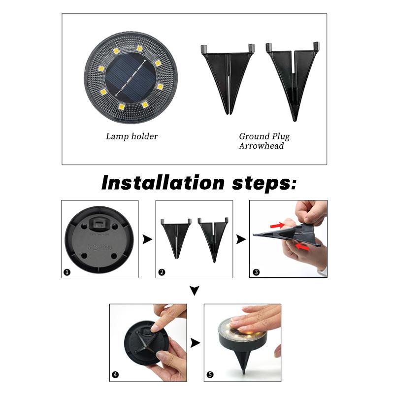 1-4PCS LED Outdoor Solar Power Floor Lamps Waterproof Underground Lamps for Lawn Decoration Garden Courtyar Decoration Lamp