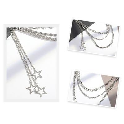 Mode Gothic Stern Hüftkette Metalllegierung Mehrschichtig Jeans Kette Y2K Hip Hop Mehrschichtig Für Frauen Mann