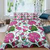 Watermelon Comforter Cover Set Watercolor Watermelon Pattern Duvet Cover Fruits Theme Microfiber Bedding Set 3pcs for Kids Girls