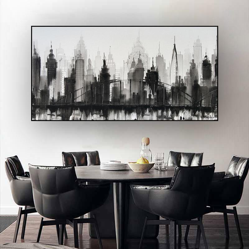 Toronto Skyline Landscape Wall Art Posters and Prints Alb-negru Toronto City View Canvas Painting Art Pictures Home Decor