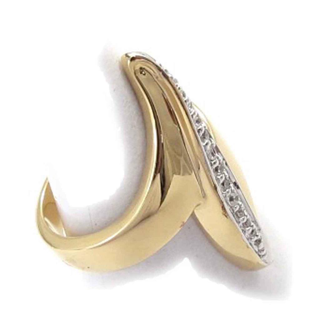 Inel placat cu aur 'Silhouette' din aur alb - 30 mm