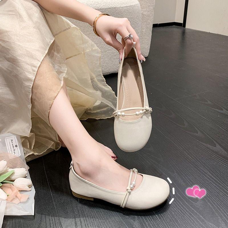 Fairy Shoes Gentle Single Shoes Women's Summer 2025 New Flat-bottomed Versatile Skirt Evening Shoes One Pedal Doudou Shoes