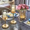 Detachable Candlestick Golden Pillar Candle Holder Candle Holders  For Dining Coffee Table Wedding